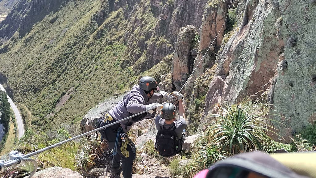 tourist on a zipline in the Sacred Valley | Peru vs Costa Rica