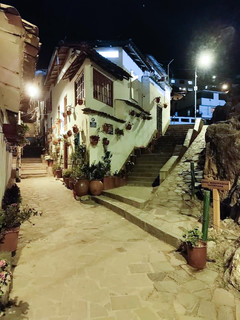 Cusco neighborhood at night